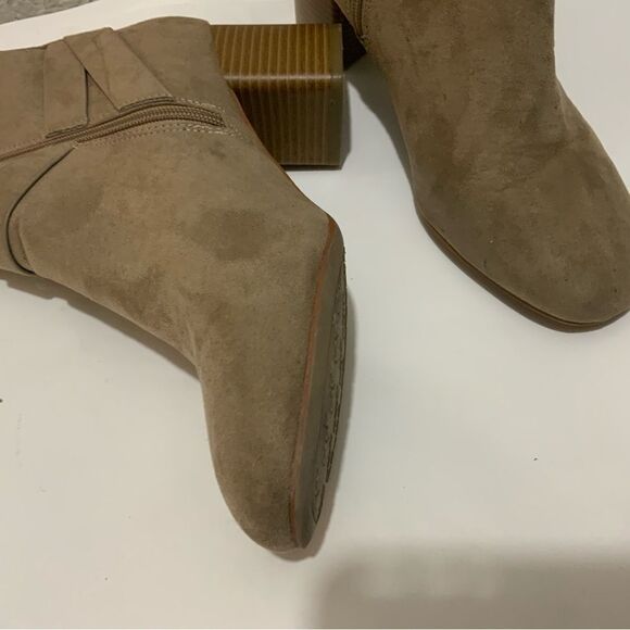 Kelly & Katie ankle boots buckle zip tan suede women size 8 - Picture 5 of 12